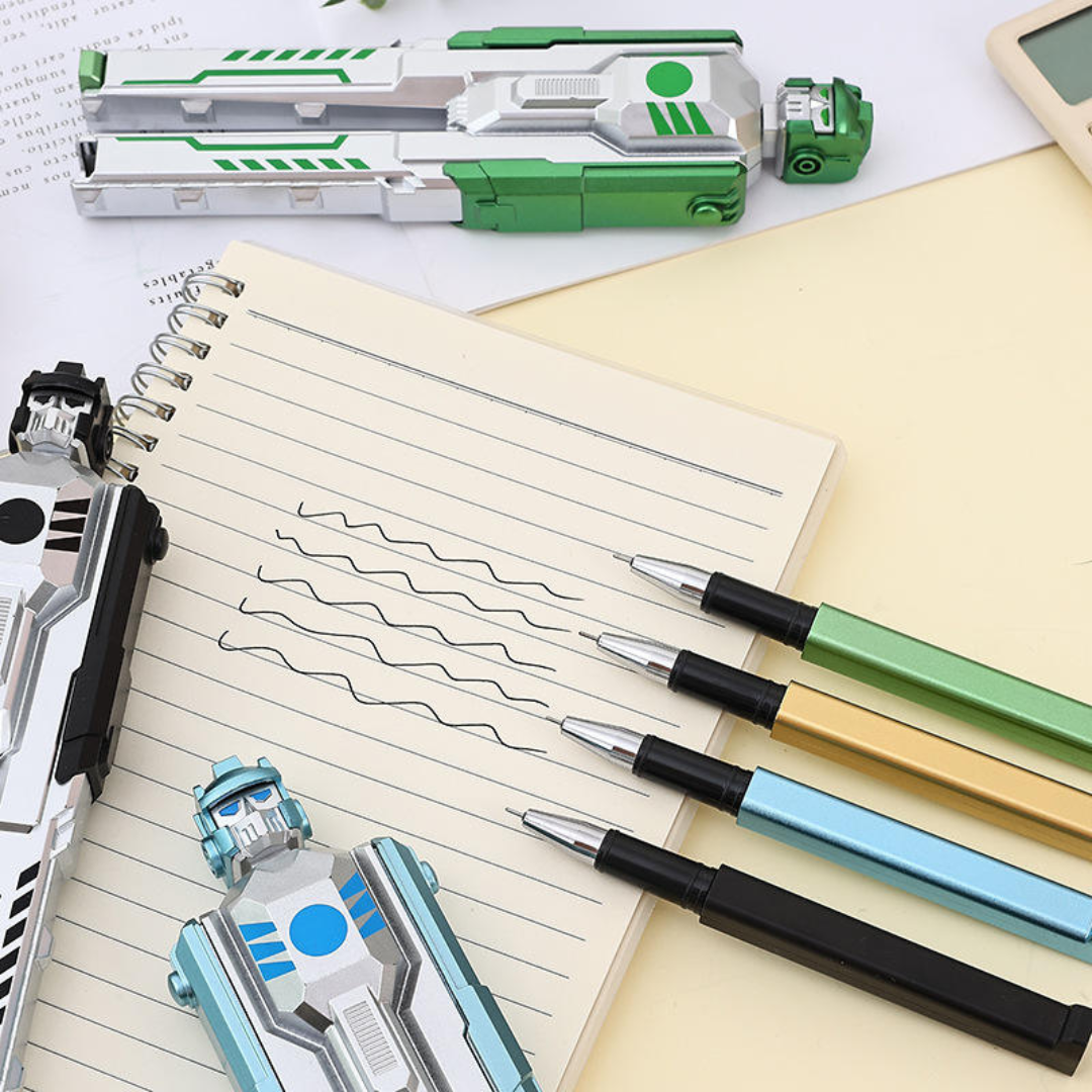 Robot Transformer Ball Pen | Set of 2 Different Colour | Blue Ink | Unique and Trendy