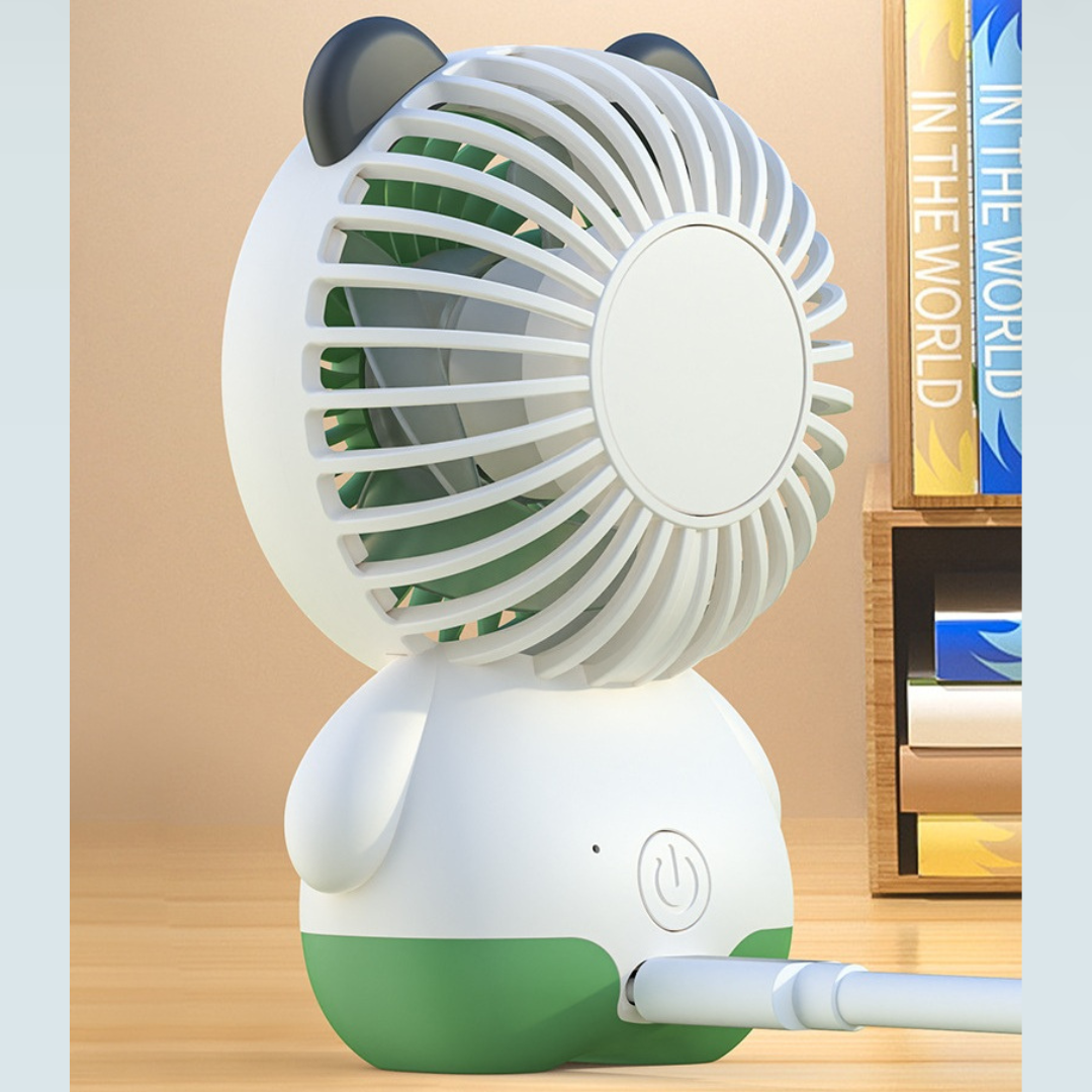 Jolly Chilly Panda Fan | Lightweight - Travel Friendly | Ultra-Compact Pocket-sized | Rechargeable | USB-C Charging