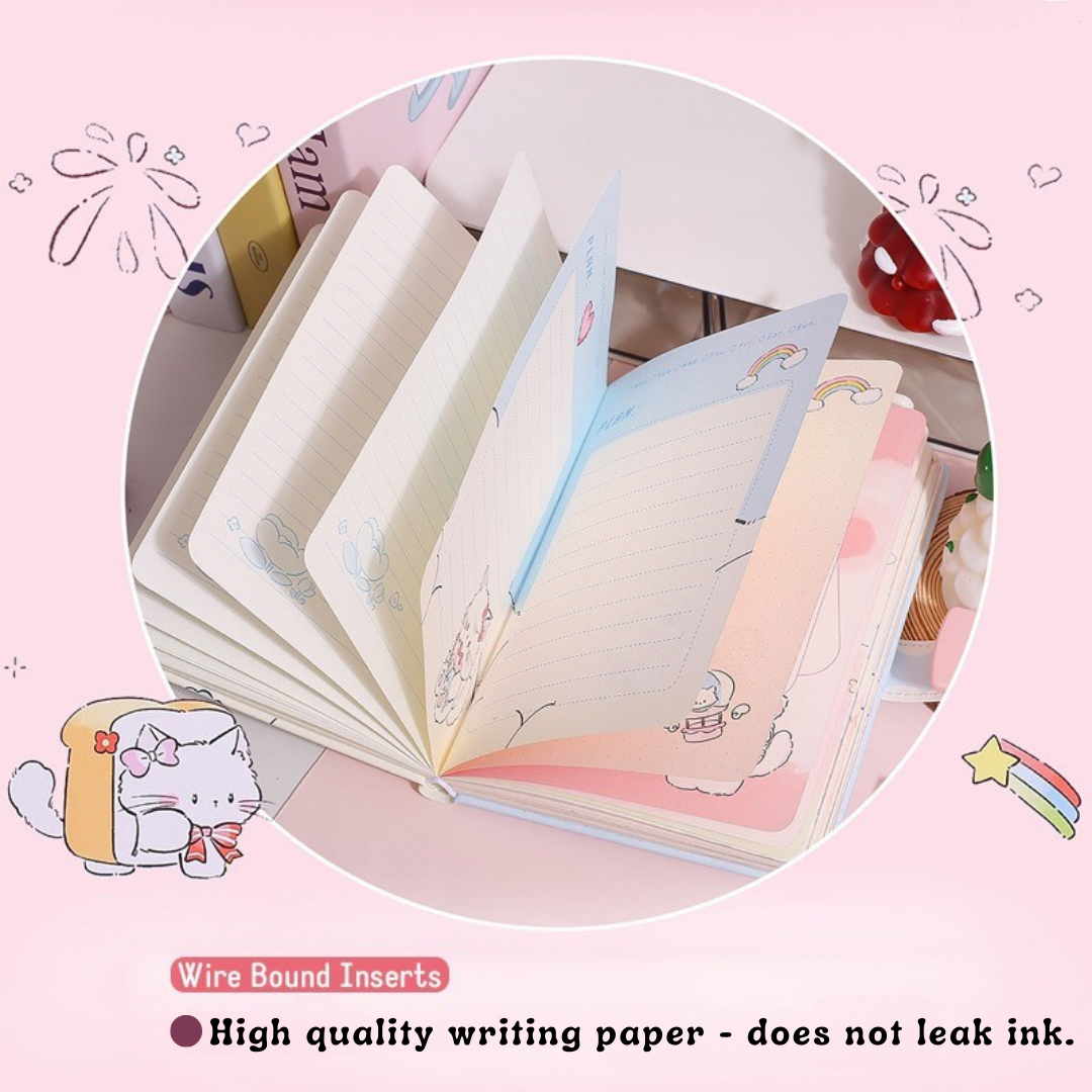 Cute Milu Notebook Diary | Password Lock | High Quality Smooth and Thick Paper | Beautifully Designed | Water Resistant