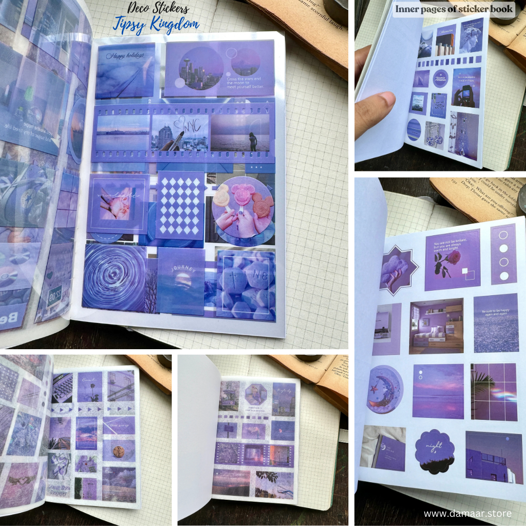 Decorative Stickers Book - 5 Set of Different Theme | 20 Sheet Book| Variety of Designs