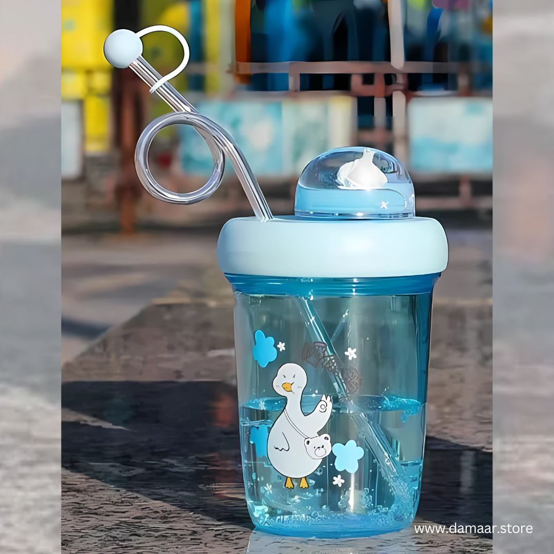 Spinning Bottle | Super Cute | 390 ML Capacity | Stylish Spiral Straw ๐ฅค