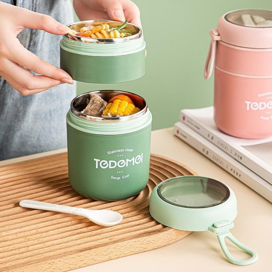 SoupSnack Lunch Box | Easy Carry | Leakproof | Double Space | 710ml capacity | Office or School