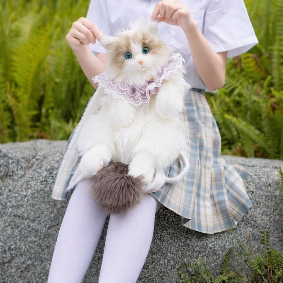 Cute Cat Fur Bag | Soft Plush Doll | Spacious Interior | Carry Essentials in Style | Great Gift