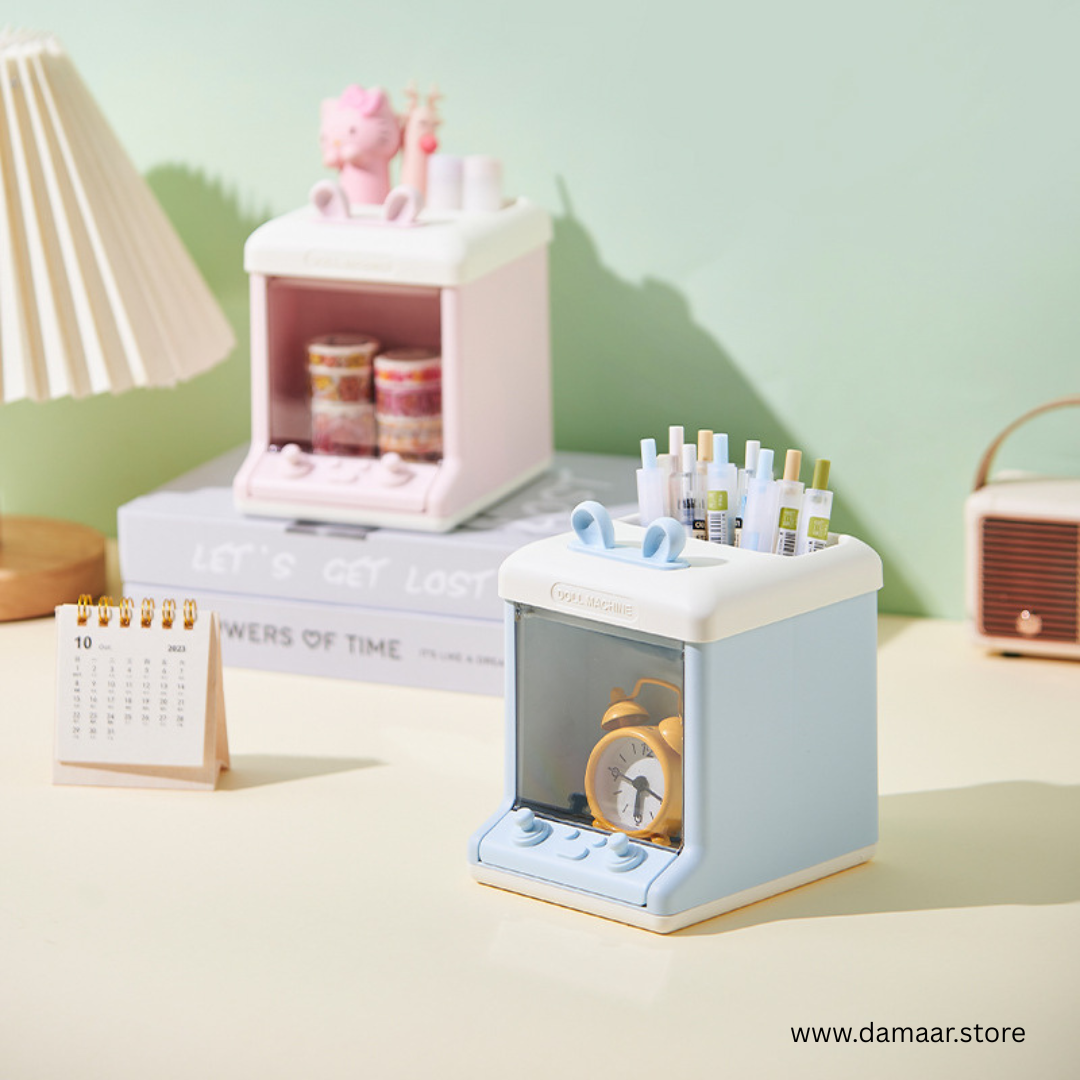 Creative Doll Machine - Pen Holder | Stationery Organizer | Beautiful Decor