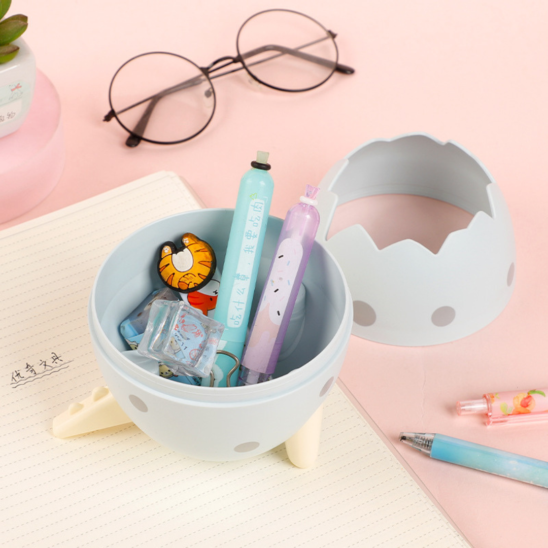 Dino Egg Pen Holder | Stationery and Makeup Organiser | Unique and Portable | Cute Design | Multipurpose Use