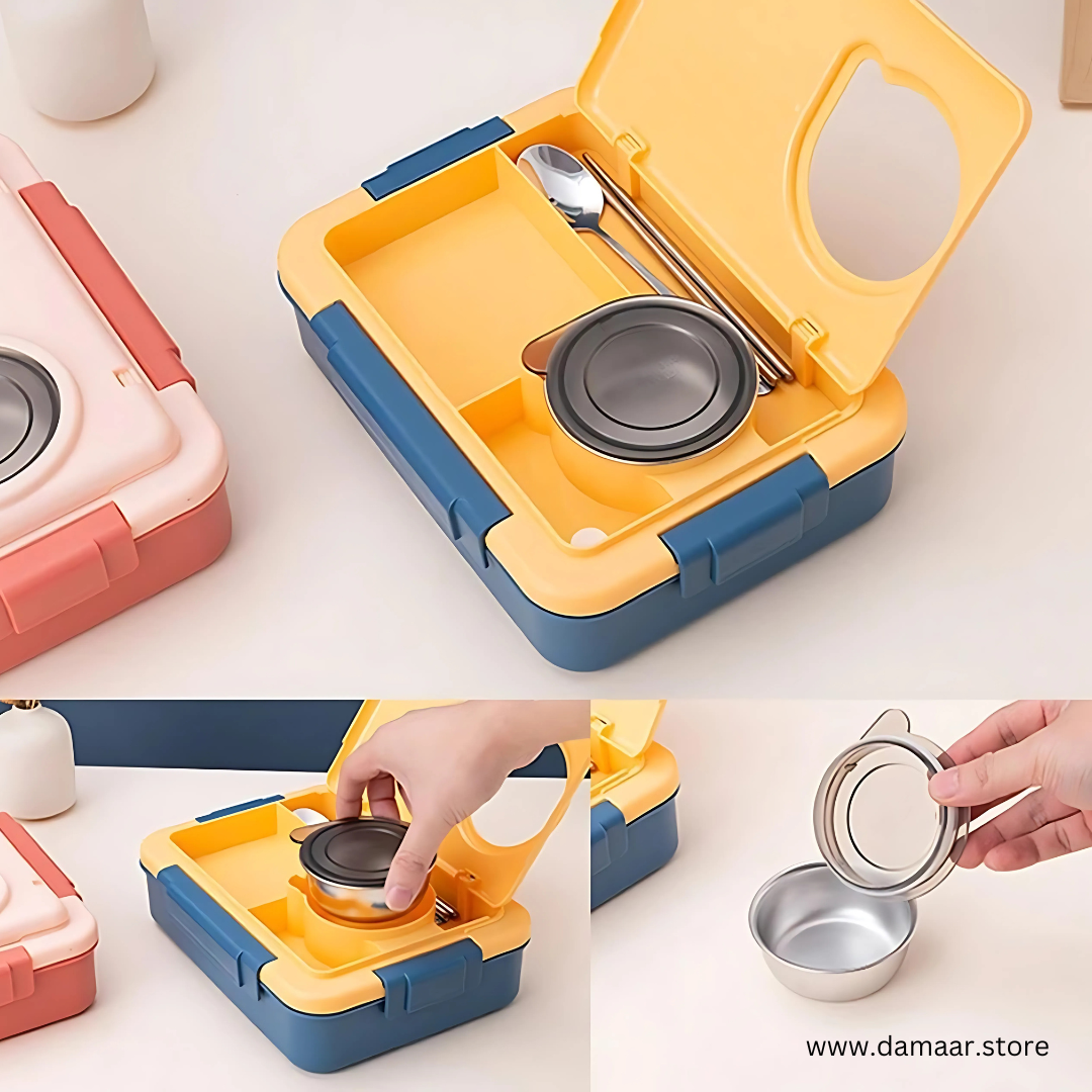 Double Treat Lunch Box | High-Grade Stainless Steel | Leak-Proof