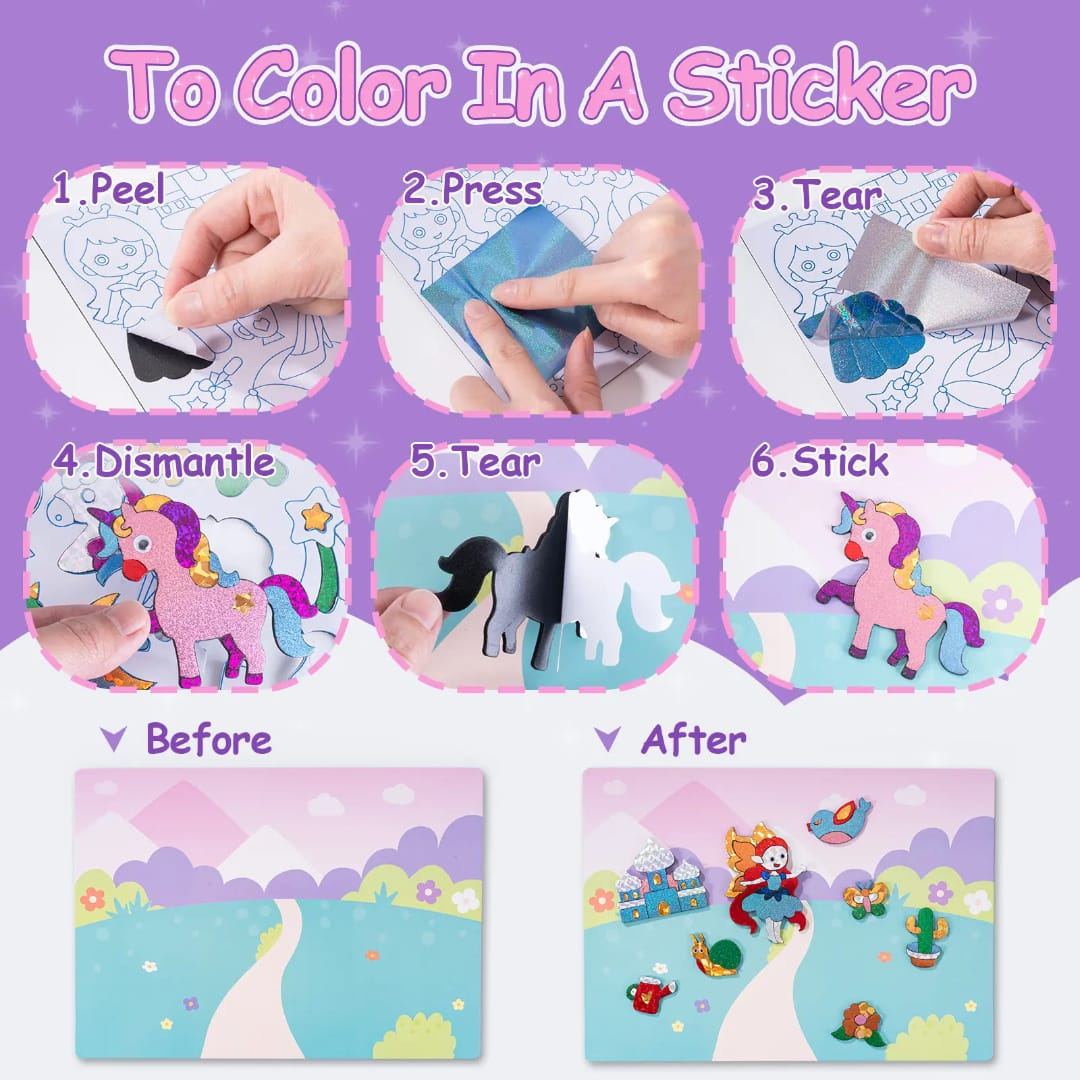 Sparkling Foil Art | Craft Activity | Spark Creativity | 100+ Stickers, 60 Colourful Sheets and More | Gift Box | Kids Ages 4+