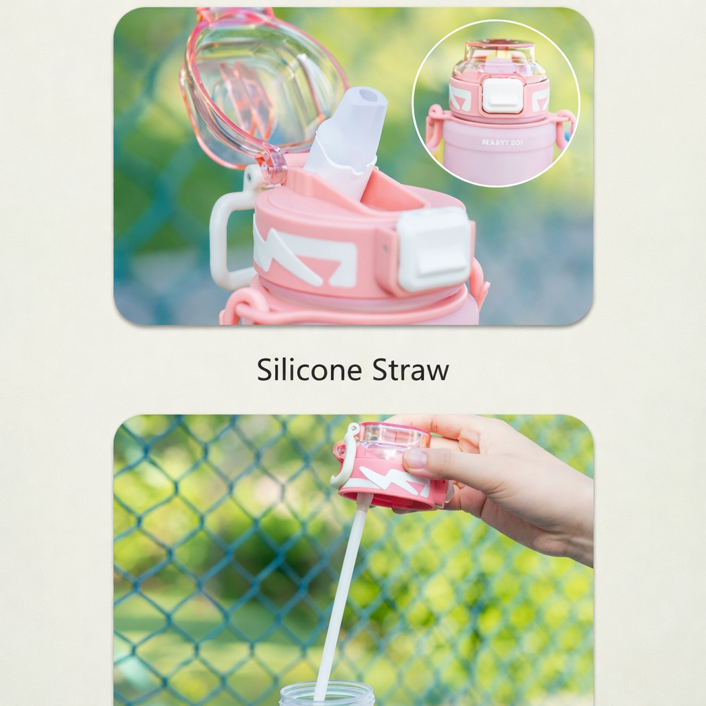 Colourful PowerSip Bottle | 1000 ML Capacity Sipper | Stylish and Functional | Ideal for School, Sports or Office