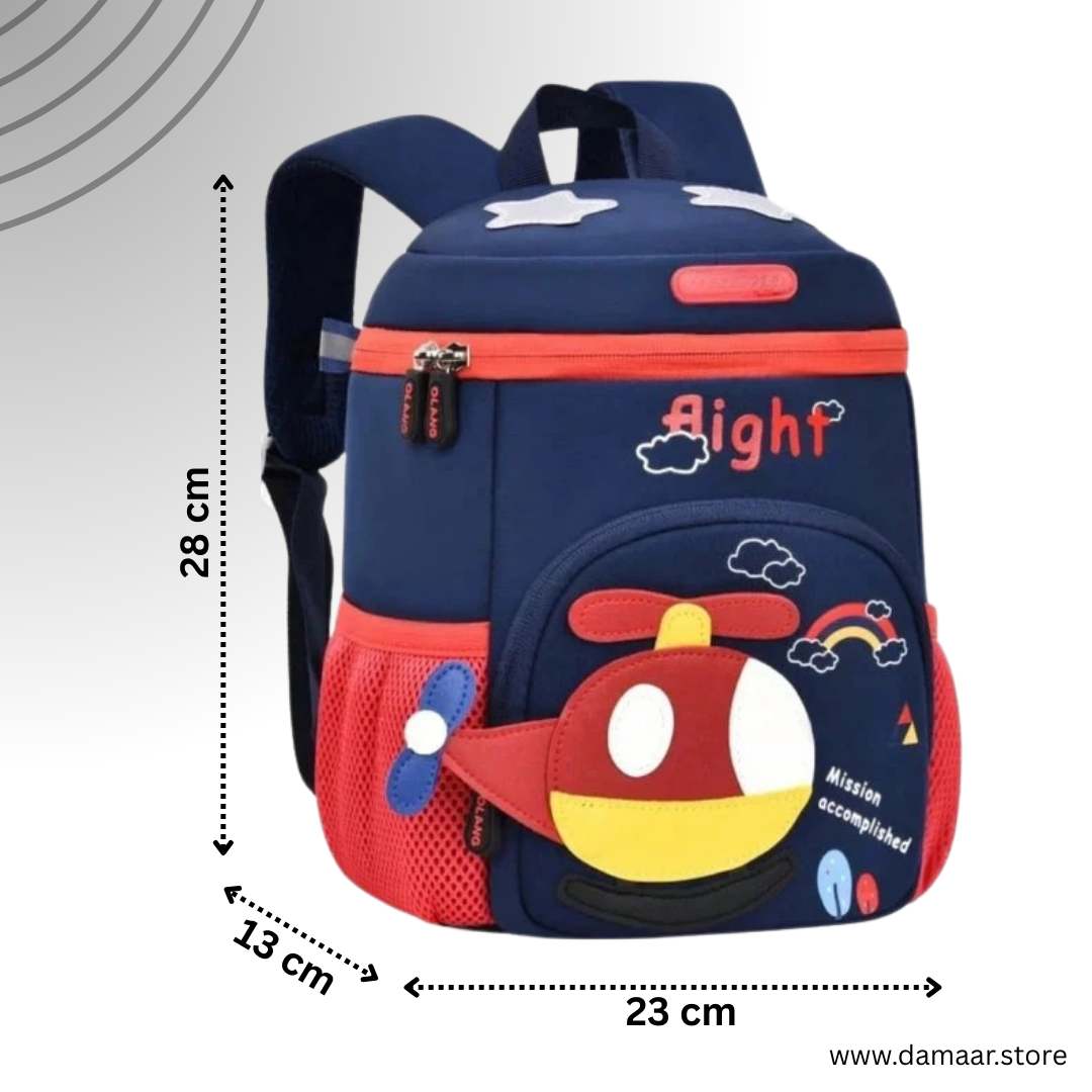 Helicopter Backpack | Kids Backpack | Ideal for Age 3 to 6 | School or Travel | Stylish | Compact