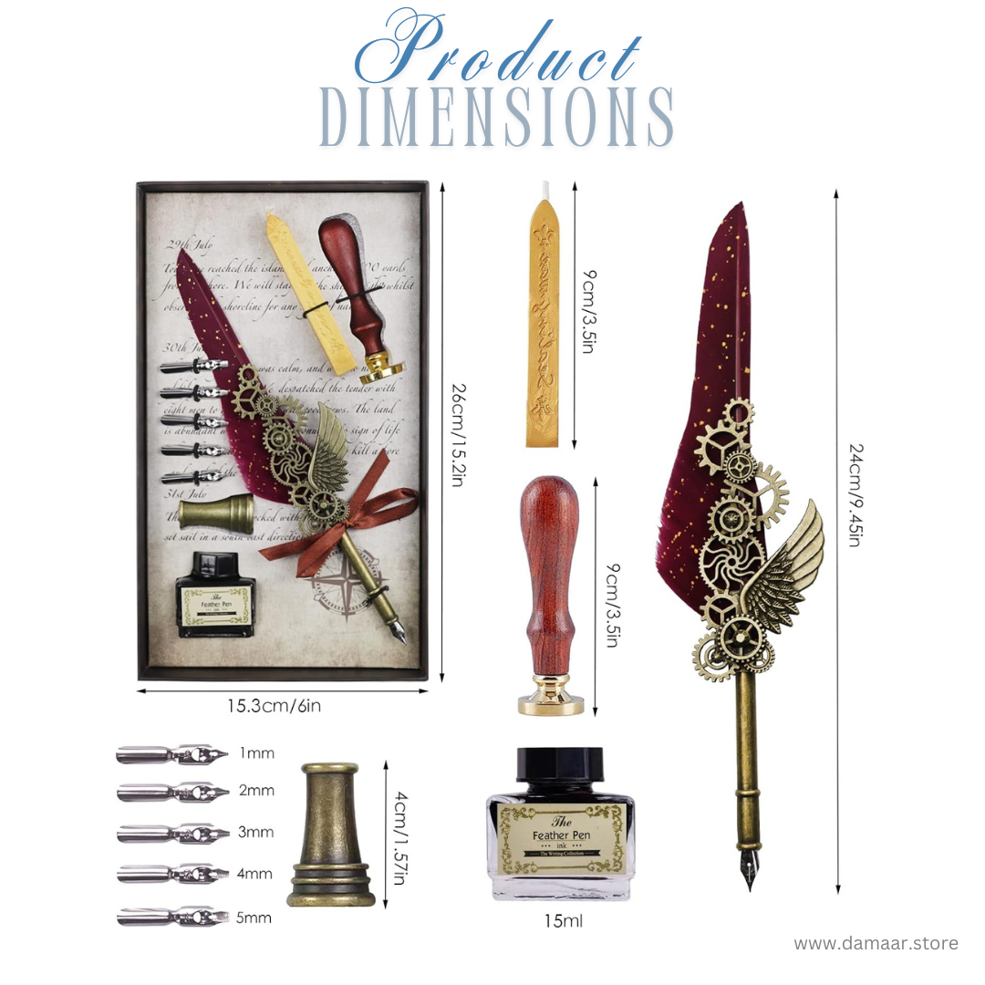 Calligraphy Pen Set | Writing Luxury | Vintage Style | Feather Pen Style