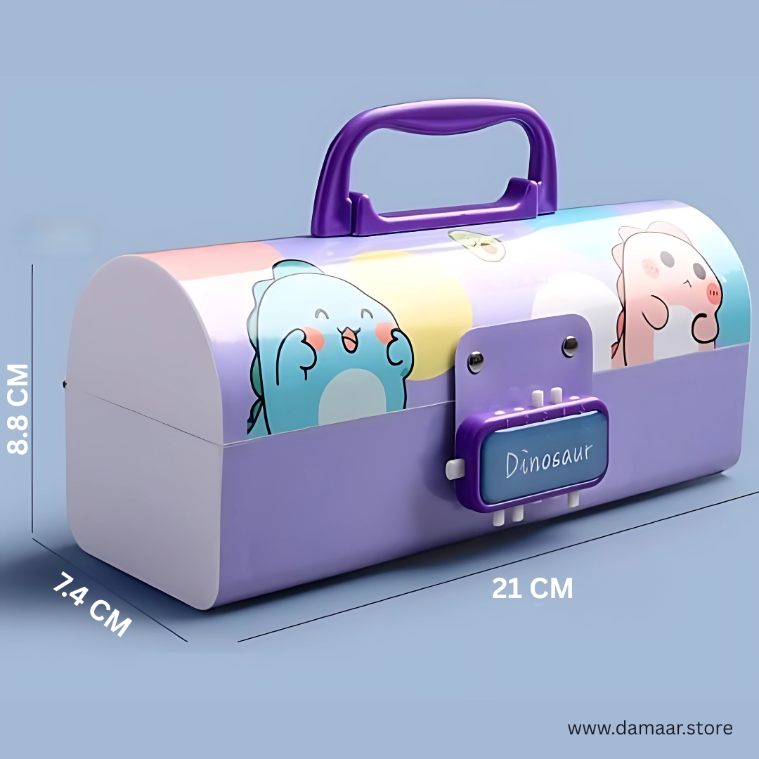 Suitcase Style Pencilcase | Safe - Double Password Lock | Spacious & Multifunctional | Age 6 & Above