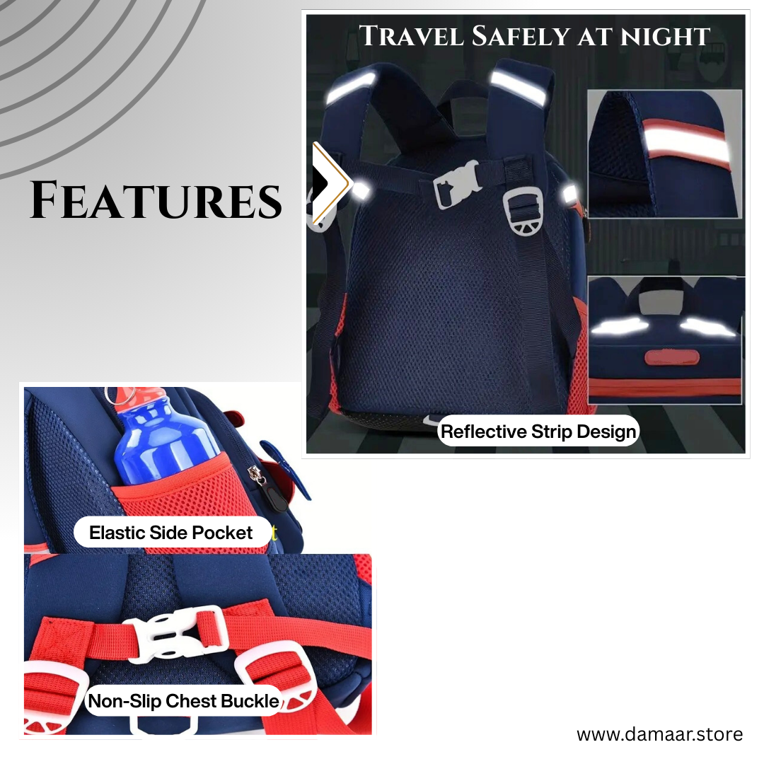 Helicopter Backpack | Kids Backpack | Ideal for Age 3 to 6 | School or Travel | Stylish | Compact