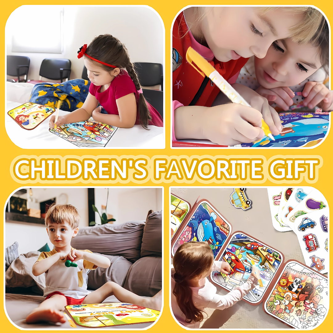 Magic Paint & Busy Book | with 1 Water Pen | Matching Games | Childs Fun Learning |