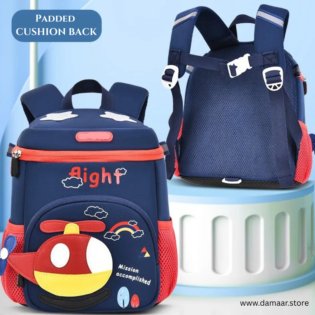 Helicopter Backpack | Kids Backpack | Ideal for Age 3 to 6 | School or Travel | Stylish | Compact