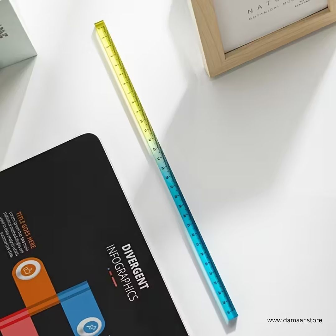 Multicolour Acrylic Ruler | Attractive Design | Lightweight | Clear and Accurate Measurement