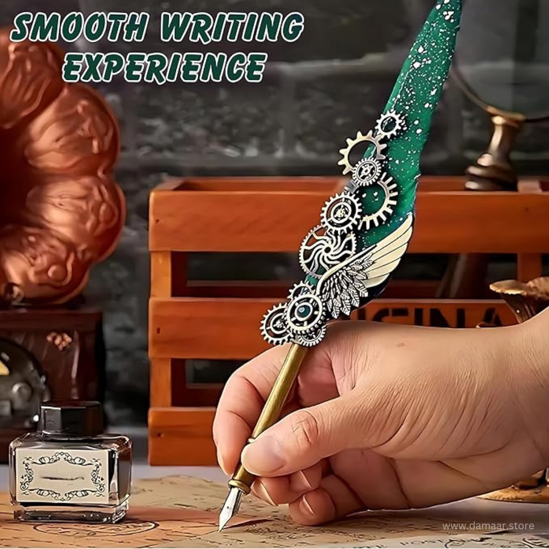 Calligraphy Pen Set | Writing Luxury | Vintage Style | Feather Pen Style