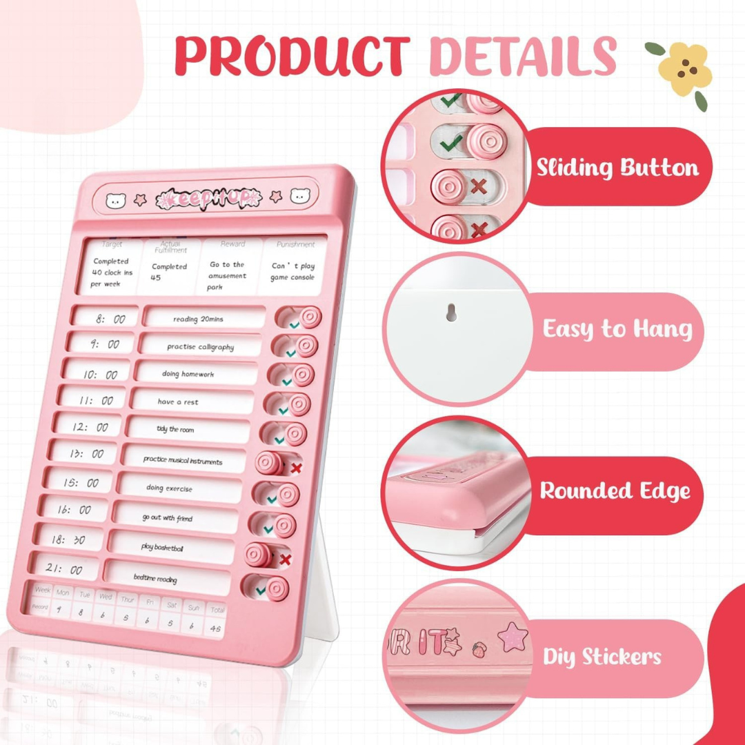 Daily Routine Discipline Board | Time Management | Planner & Daily Reminder for Kids & Adults
