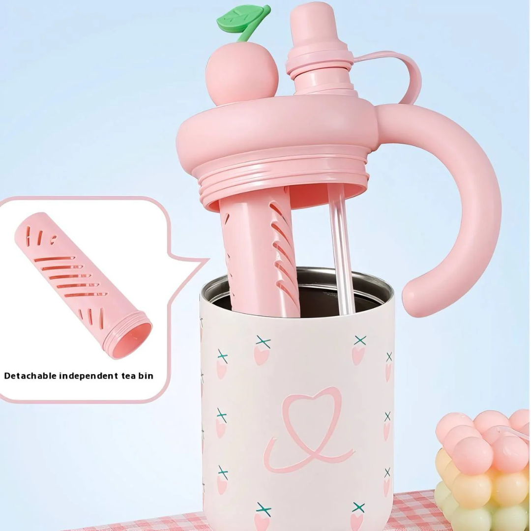 Trendy Fruitipop Tumbler | Hot and Cold Freedom | 800 ML Capacity | Leak Proof | Double Drinking Design