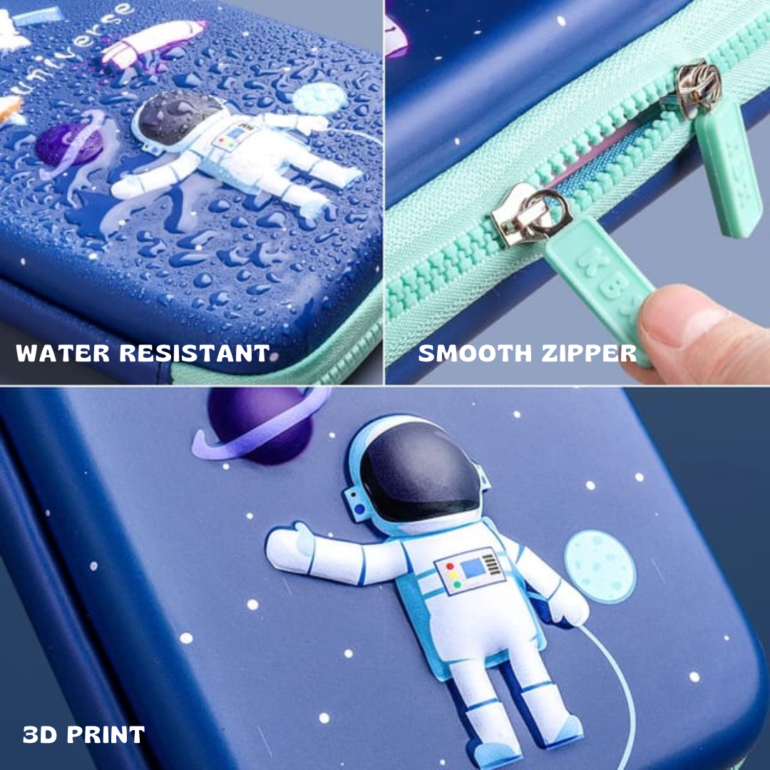 3D Pencilcase | Multi Compartment | Large Storage | Easy to Organise | Water Resistant | 3D Embossed | Stylish