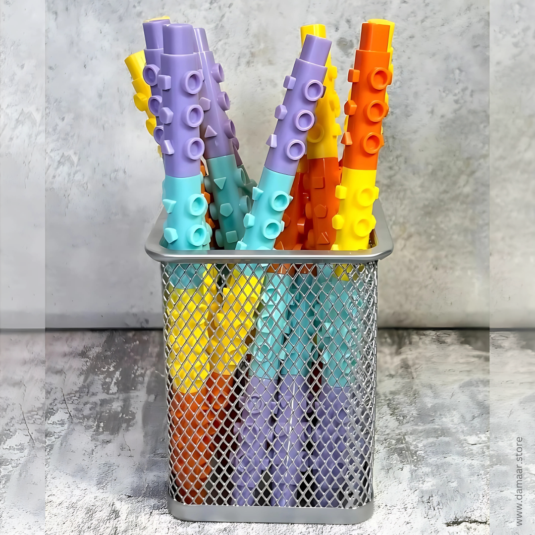 Puzzle Block Pen | Blue Ink | Gel Pen | Available in set of 4