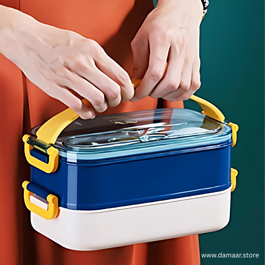 Double Delight Lunch Box | Premium Stainless Steel | Spacious | Easy Carry | Food Grade | Beautiful Colours