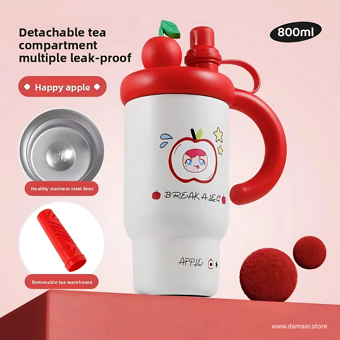 Trendy Fruitipop Tumbler | Hot and Cold Freedom | 800 ML Capacity | Leak Proof | Double Drinking Design