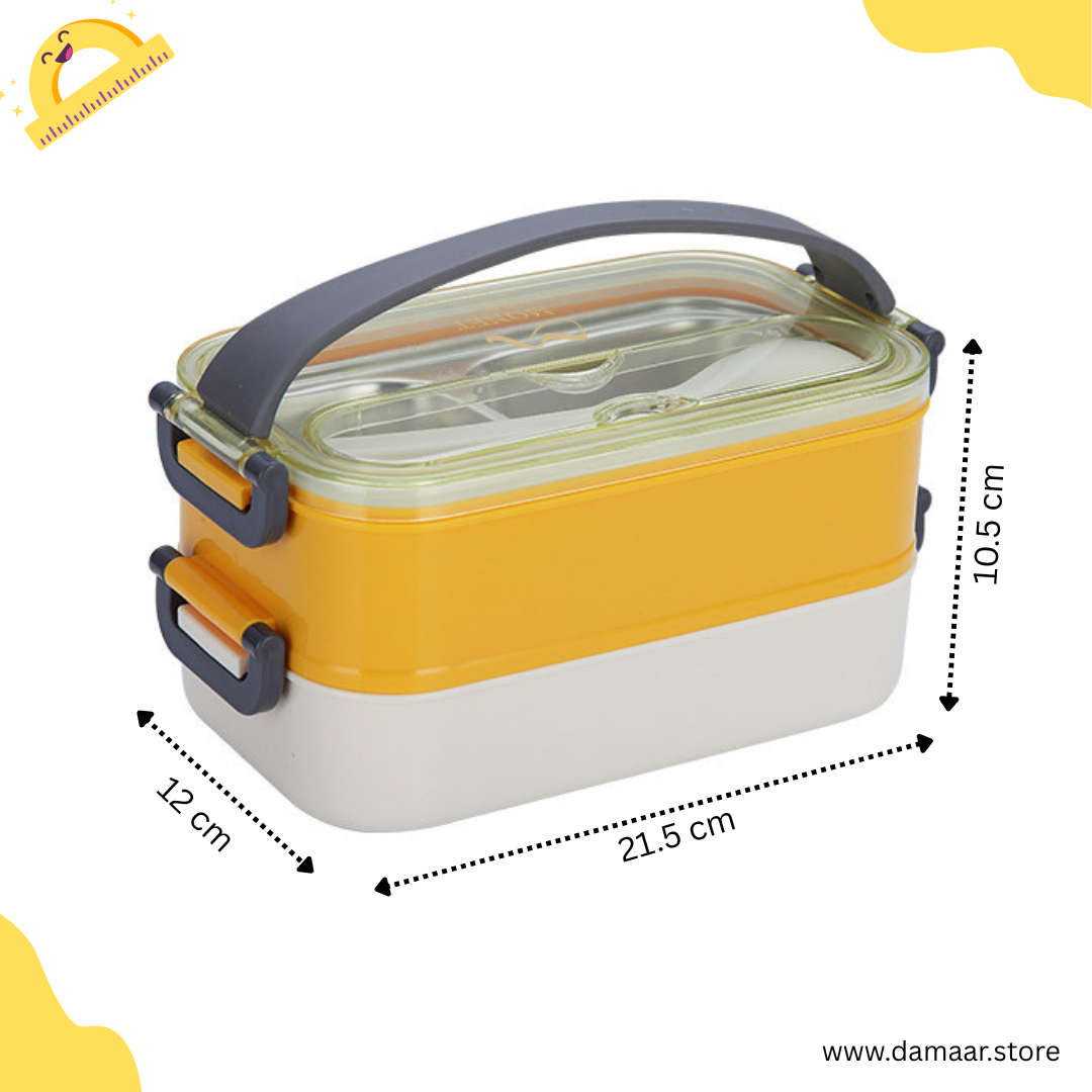 Double Delight Lunch Box | Premium Stainless Steel | Spacious | Easy Carry | Food Grade | Beautiful Colours