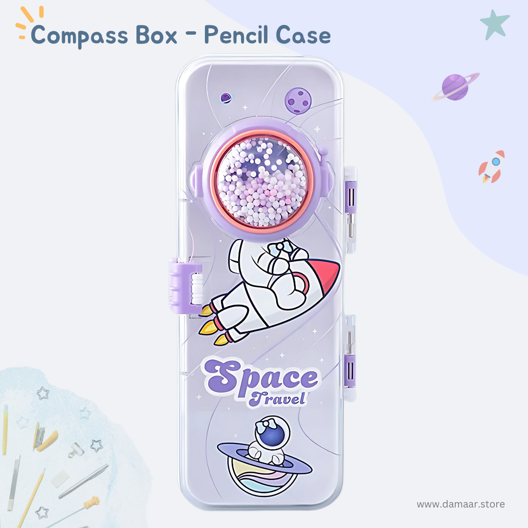 Space Pencilbox | Double Storage | Large Capacity | Attractive Colour Pencil Case