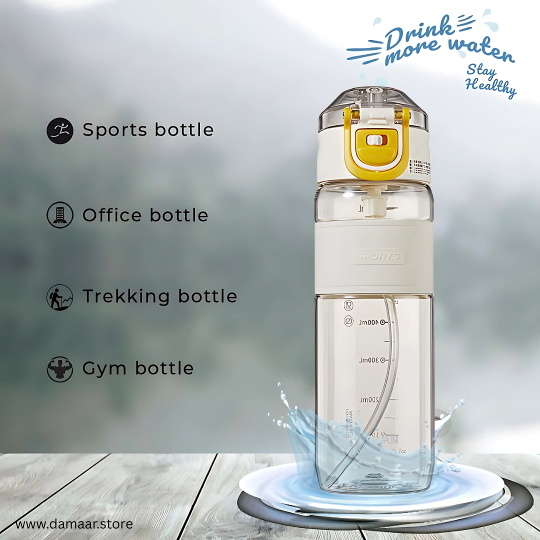 Sports water bottle | Secure Lock | Leakproof Bottle | Carry in Style | 760 ML Capacity