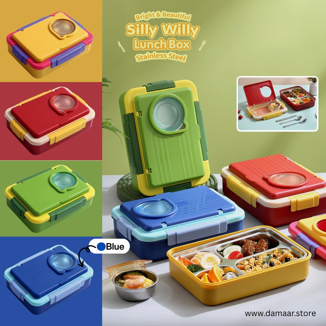 Silly Willy Lunch Box | Large Tiffin | Stainless Steel | Food Grade | Bright and Beautiful | Stylish