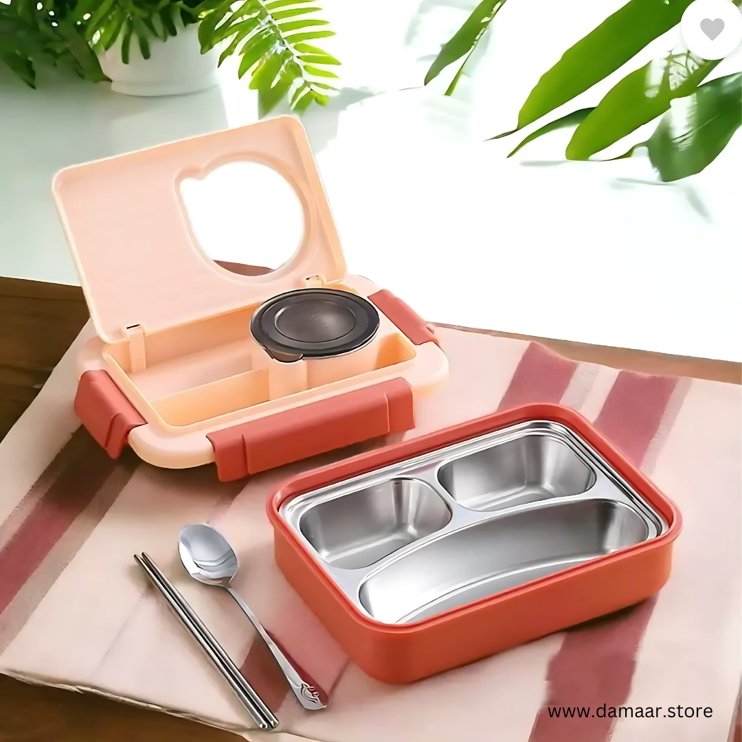 Double Treat Lunch Box | High-Grade Stainless Steel | Leak-Proof