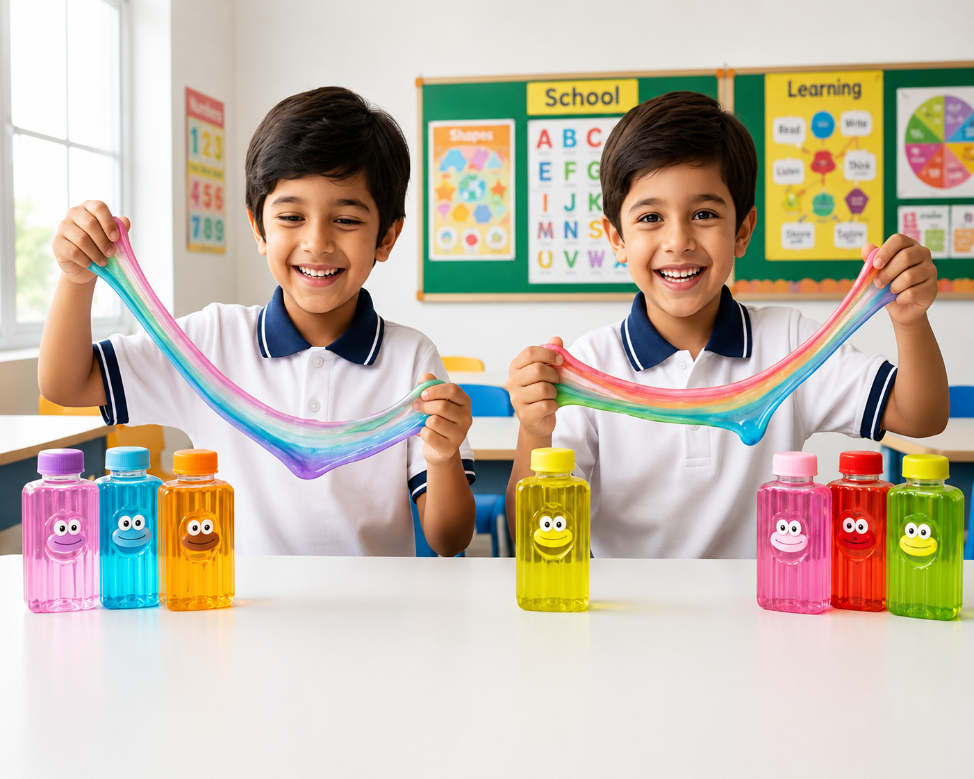 Fun Colourful Slime | 12 Colourful Stretchy Slime Bottles | Creative Play & Sensory Fun | Perfect for gifting