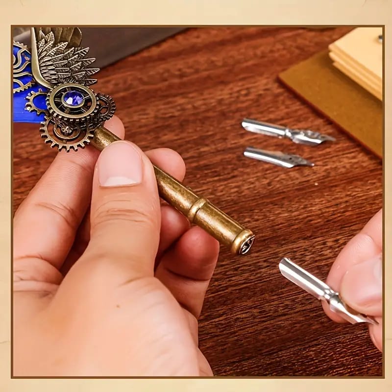 Calligraphy Pen Set | Writing Luxury | Vintage Style | Feather Pen Style