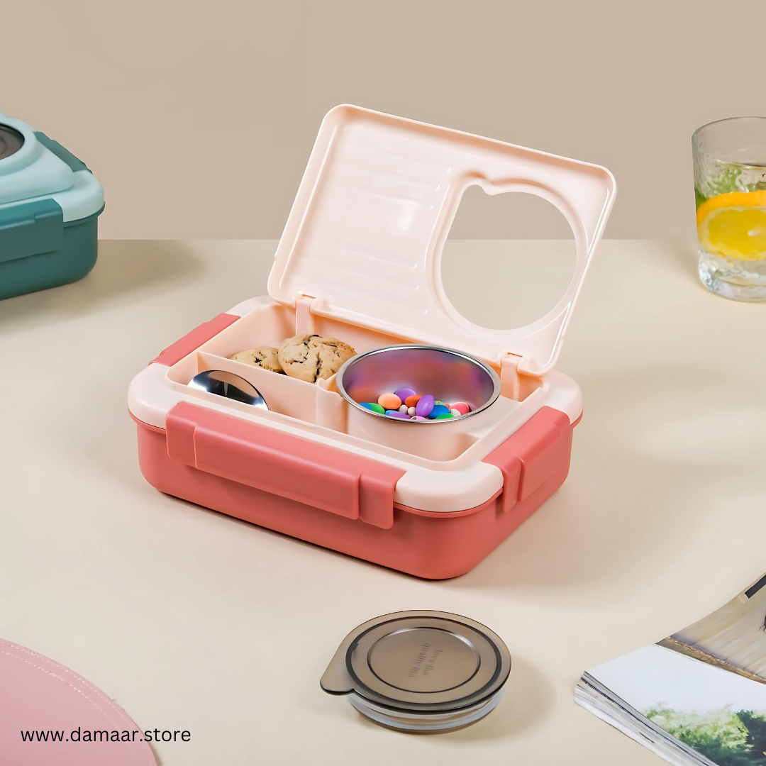 Double Treat Lunch Box | High-Grade Stainless Steel | Leak-Proof
