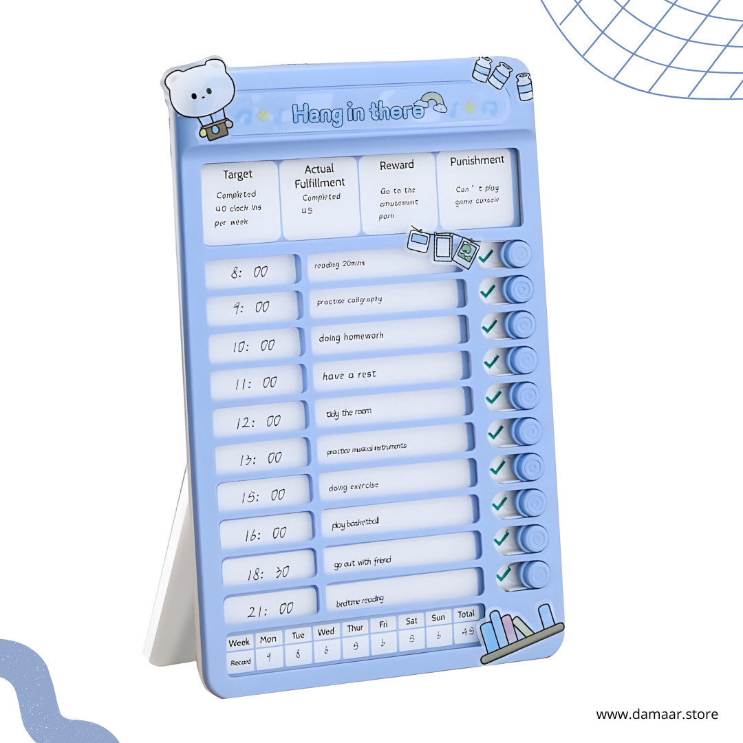 Daily Routine Discipline Board | Time Management | Planner & Daily Reminder for Kids & Adults
