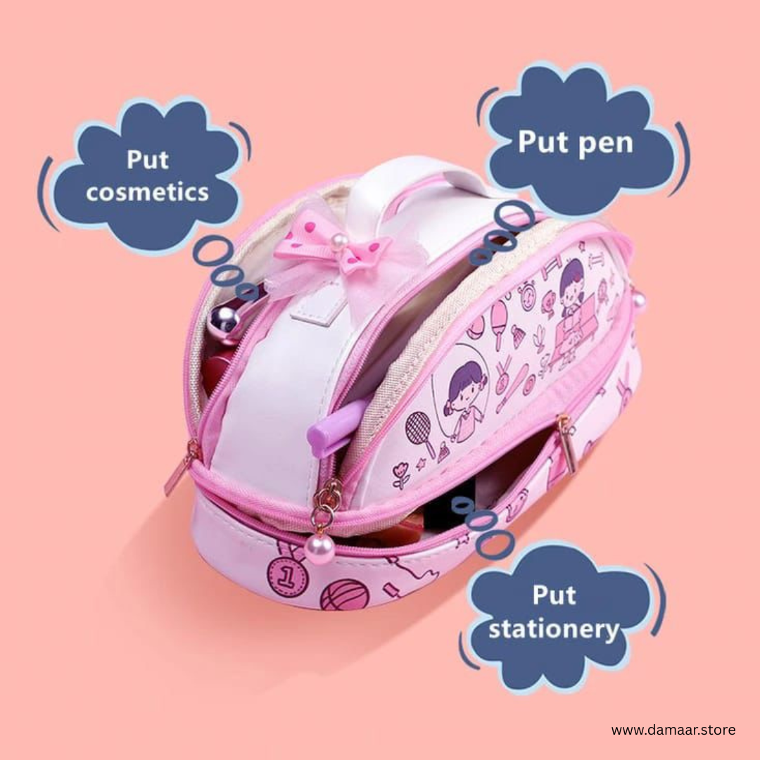 Pretty Pouch | Large Capacity | Cute Stationery Organiser | For Girls, Teens and Students