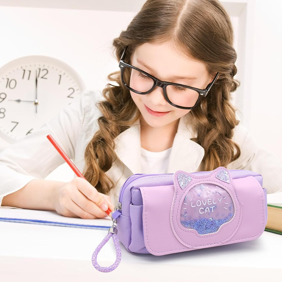 Lovely Cat Pencil Pouch | Stationery Organiser | Cute and Spacious | Stylish