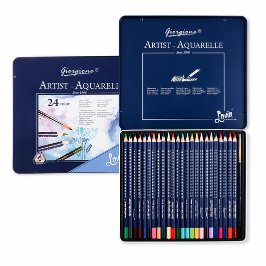 Giorgione Professional 24 Colour Pencil Set | High Quality Colour | Sleek and Durable Metal Tin Pack | Return Gift