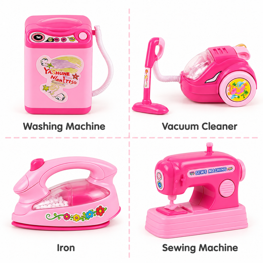 Mini Household Appliance Toy Set  | 4-Piece Pretend Play Set | More fun at Home for Kids