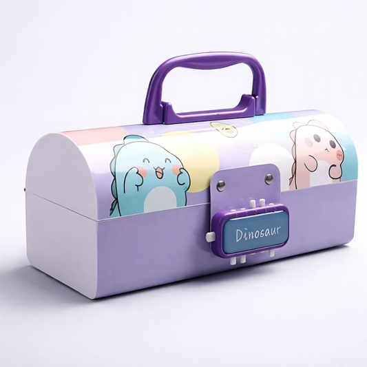 Suitcase Style Pencilcase | Safe - Double Password Lock | Spacious & Multifunctional | Age 6 & Above