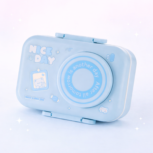 Camera Style Lunch Box | Stainless Steel | Secure Lock | Lightweight and Portable | For Travel, Picnic or School