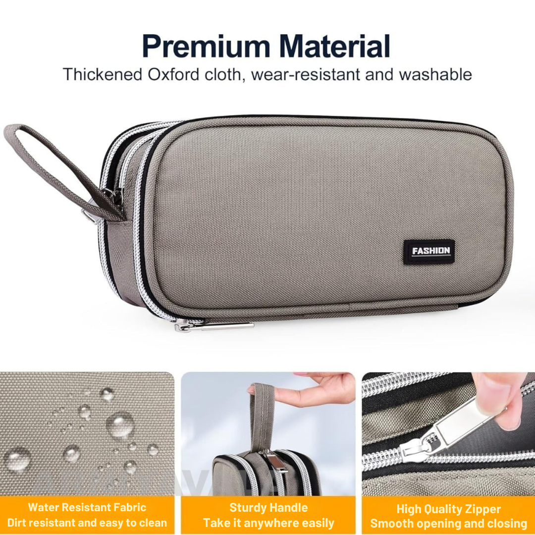 Fashion Pouch | Multifunctional Large Capacity Pencil Case| 3 Zippers Storage | Ideal for Students and Professionals