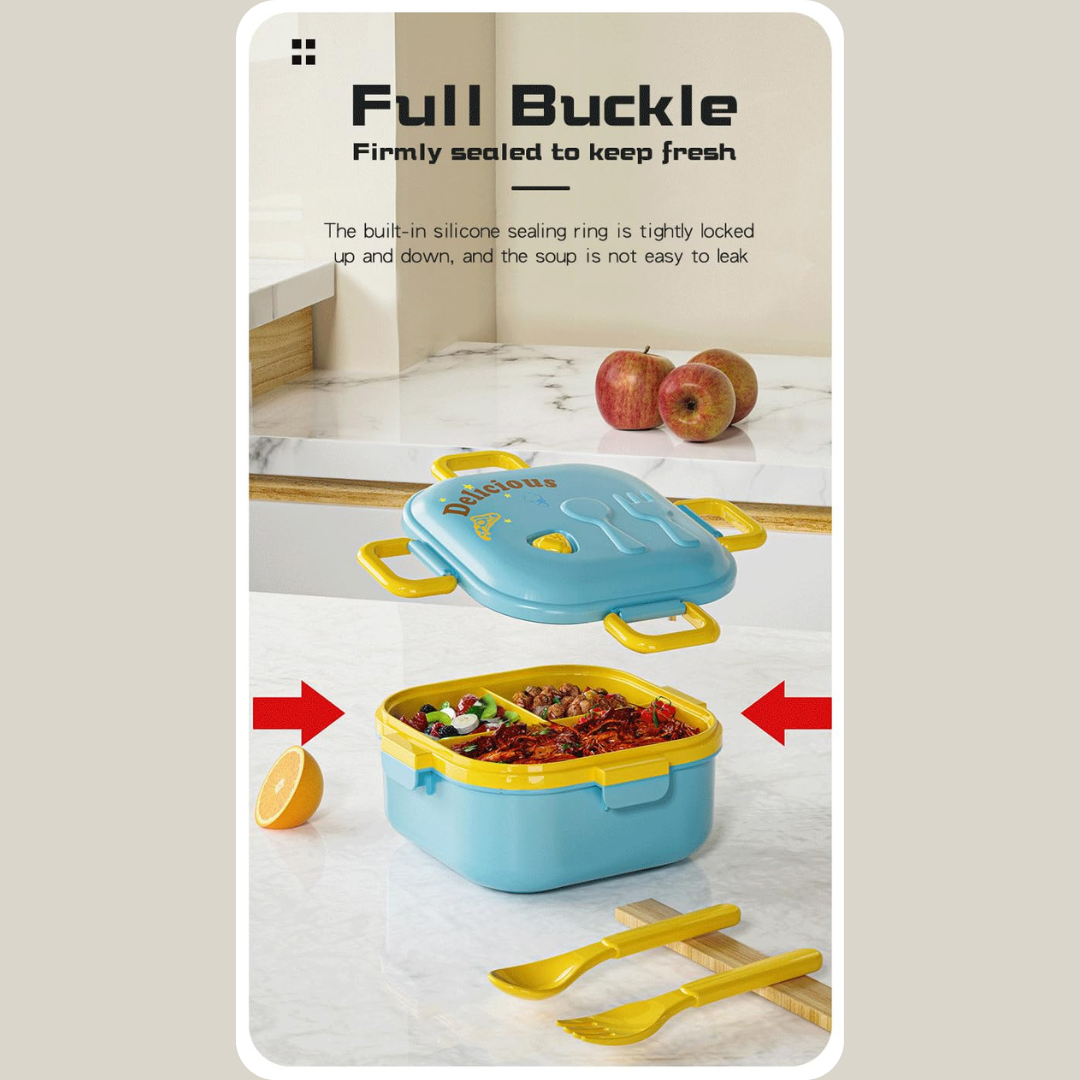 Delicious Lunch Box | Large Capacity | Safe PP Material | 2 layers and Multi-Compartment | Easy to Carry