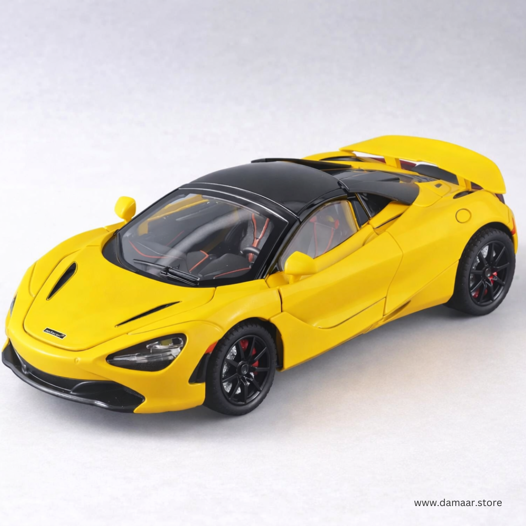 McLaren Supercar | 1:24 Large Size | Premium and Rich Look | Die Cast Metal Pull Back | Lights and Music