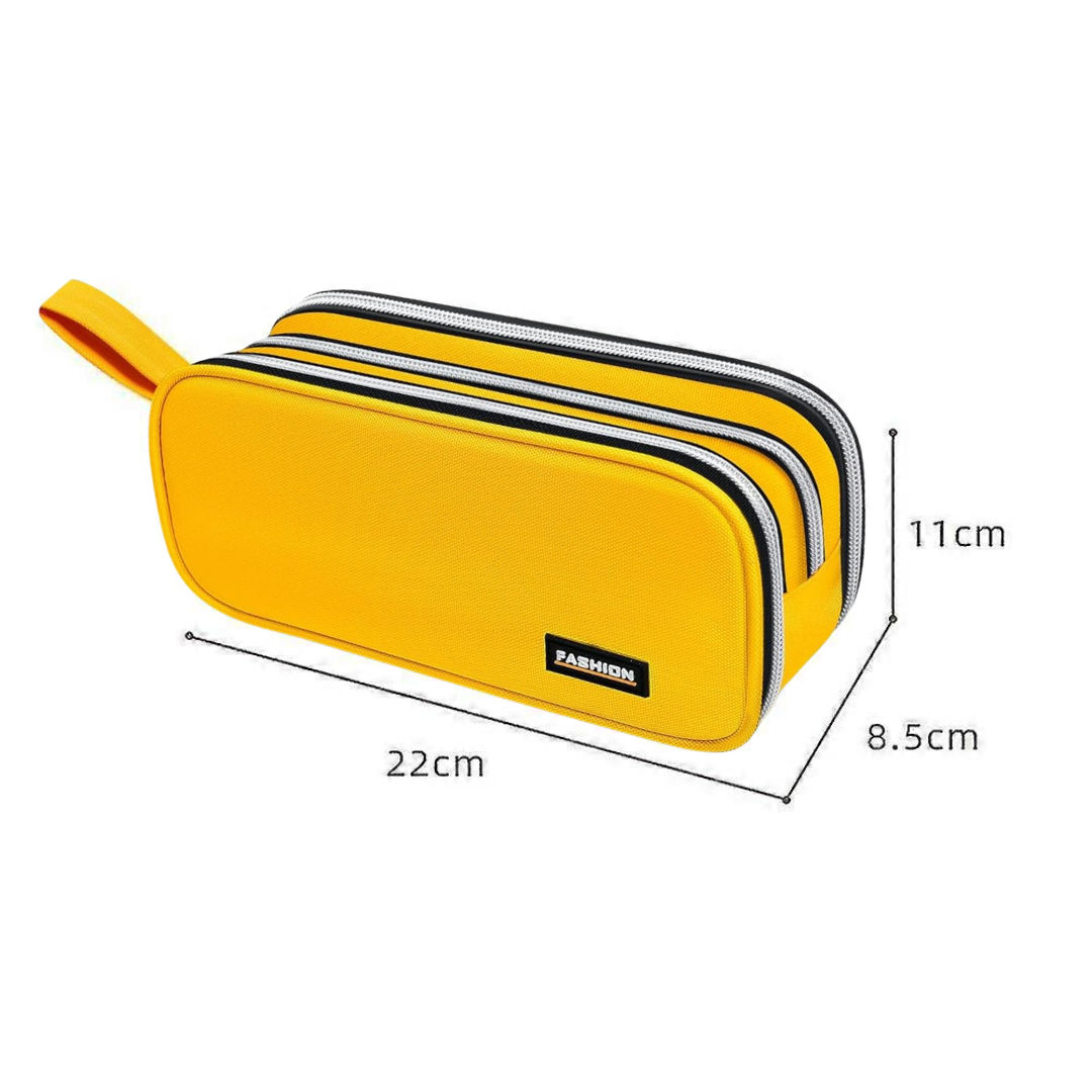 Fashion Pouch | Multifunctional Large Capacity Pencil Case| 3 Zippers Storage | Ideal for Students and Professionals