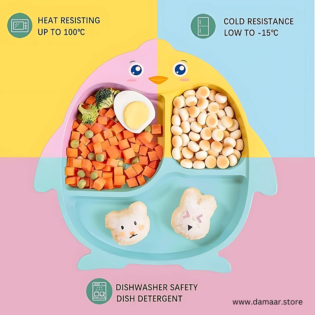 Pinggu Kids Plate | Bamboo Fiber Material | Anti-bacterial & Safe | Random Colour