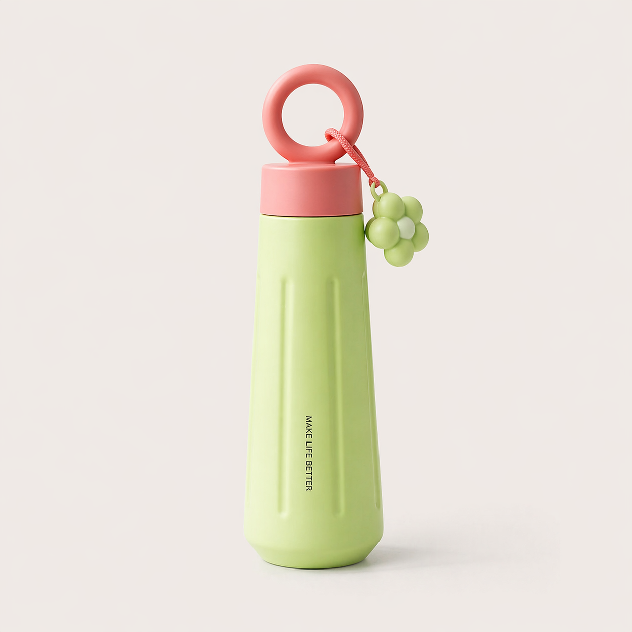 Cute Flower Loop Water Bottle | Premium Grade Stainless Steel | 450 ML Capacity | Wide Mouth and easy to Clean | For Kids and Teen