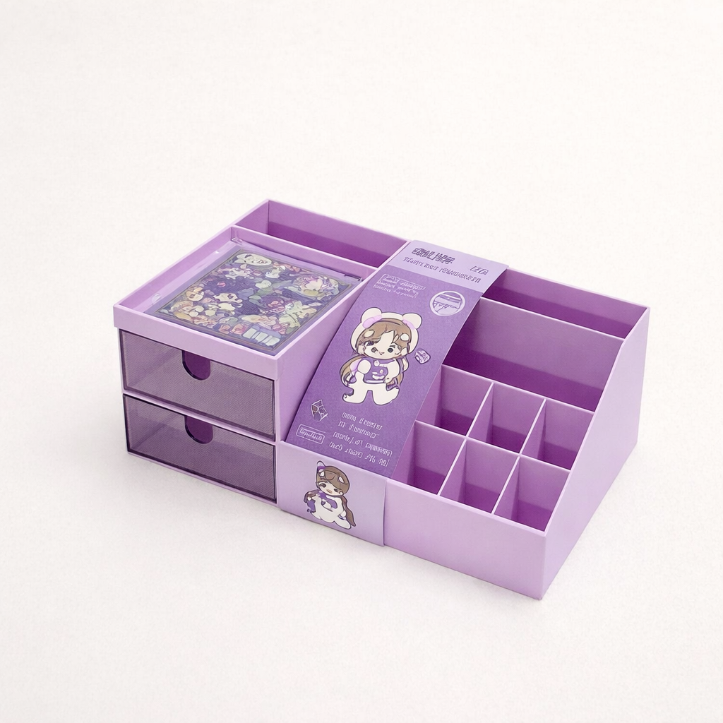 Sleek Desk Organizer | Multipurpose Storage Box | Save Space | Home or Office Use