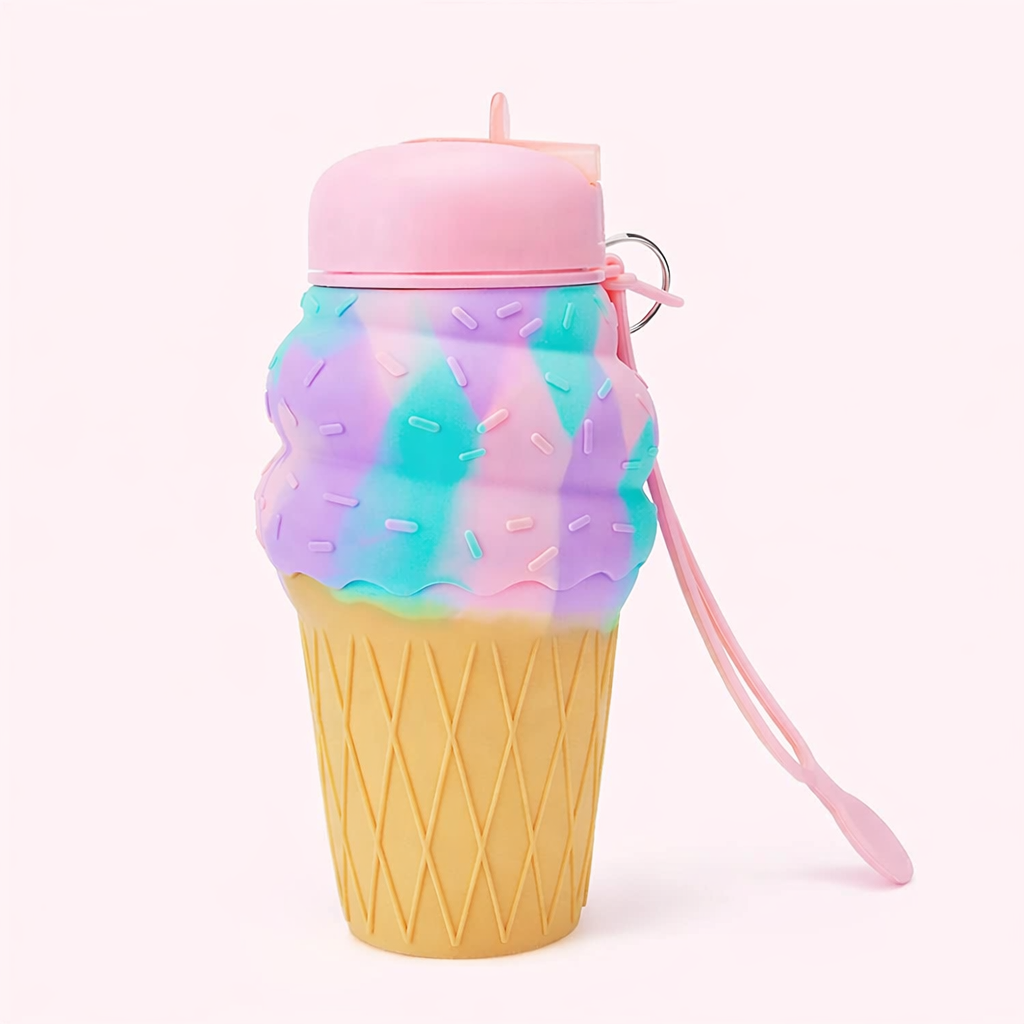 IceCream Dream Bottle | Collapsible Water Bottle | Food Grade Silicone | Ideal for School, Sports or Outdoor (Copy)