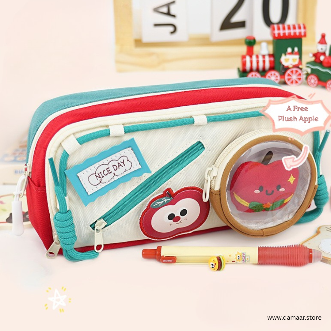 Plush Toy Pencil Pouch | Cute and Colorful | Multi-Pocket Stationery Organizer | Perfect for School & Gifts
